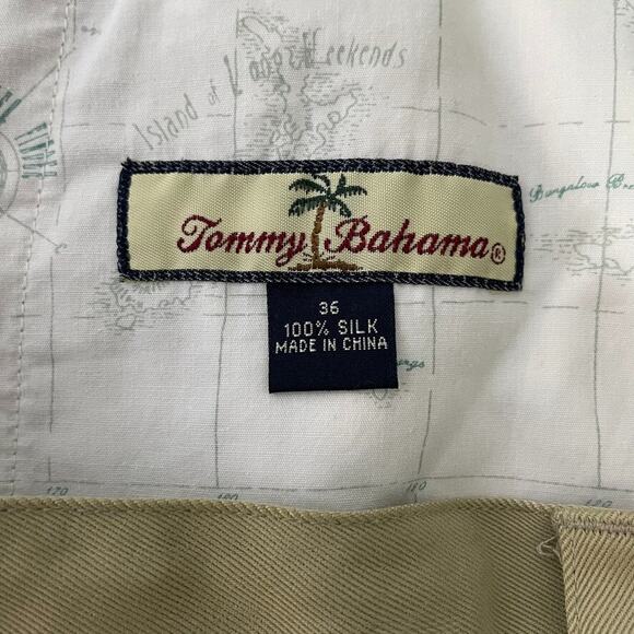 Tommy Bahama 100% Silk Dress Pants Relaxed Fit Khaki Beige Size 36 - Picture 2 of 4